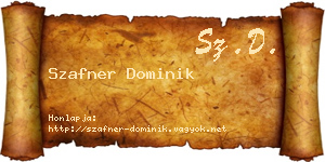Szafner Dominik névjegykártya